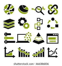 data analysis, information, infographic icon set