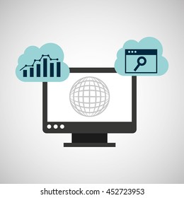 data analysis information report icon, vector illustration
