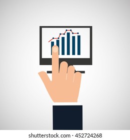 data analysis information with tablet icon, vector illustration