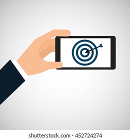 data analysis information with tablet icon, vector illustration