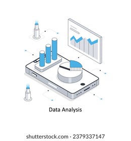 Data Analysis isometric stock illustration. EPS File