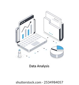 Ilustração de stock isométrica de Análise de Dados. EPS Ilustração do estoque de arquivos