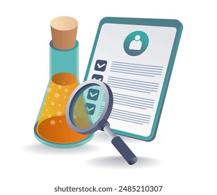 Data Analysis from Laboratory Experiments infographics isometric illustration