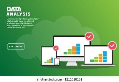 Data Analysis Landing Page Template, Vector, EPS 10