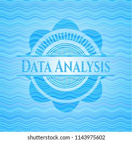 Data Analysis light blue water wave badge.