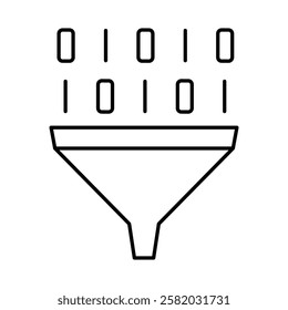 Data Analysis Line Icon. Database Big data Analytics Server Infographic Pictograms Security Digitalization Processing Editable Stroke Vector Icon