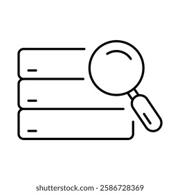 Data Analysis Line Icon. Database Big data Analytics Server Infographic Pictograms Security Digitalization Processing Editable Stroke Vector Icon