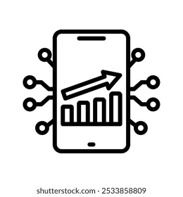 Datenanalyse-Liniensymbol , Vektor, Pixel perfekt, Illustratordatei