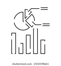 Data analysis line icons. Business and data or finance chart report. Signs analysis thin line icon