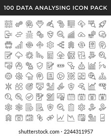 Data Analysis line icons collection. UI web icons set in a flat design. Outline icons pack