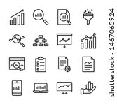 Data analysis line icons set vector illustration