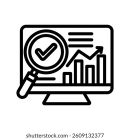 Data Analysis Line Vector Illustration On White Background.