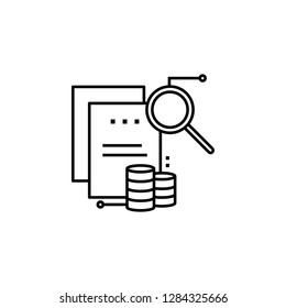 data analysis, magnifier, database icon. Element of data analysis icon for mobile concept and web apps. Detailed data analysis, magnifier, database icon can be used for web
