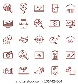 data analysis. minimal thin line web icon set. simple vector illustration outline. concept for website, infographic or app.