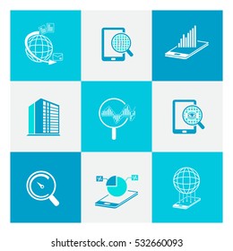 data analysis and network icons