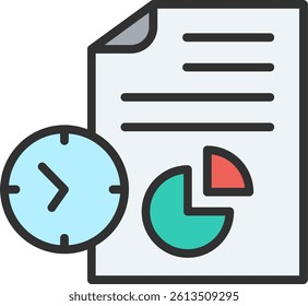 Data analysis Outline Filled Style Icon