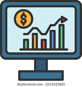 Data Analysis Outline Filled Style Icon