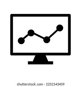 Data Analysis PC Icon. Statistics data. Vector.