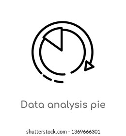 data analysis pie chart interface vector line icon. Simple element illustration. data analysis pie chart interface outline icon from user interface concept. Can be used for web and mobile