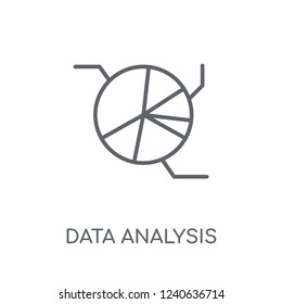 Data analysis pie chart linear icon. Modern outline Data analysis pie chart logo concept on white background from Business and analytics collection.