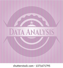 Data Analysis pink emblem. Retro