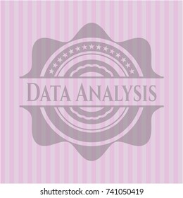 Data Analysis pink emblem. Vintage.