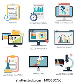 Data analysis with Planing, web optimization, web Management, SEO Optimization, SEO Monitoring and Marketing Research