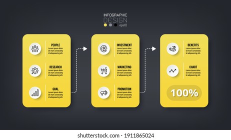 Data analysis or planning by grouping data by design square can be used for business, company, marketing, research, vector, infographic design.