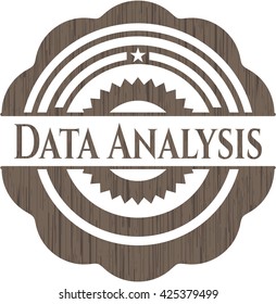 Emblema de madera realista de análisis de datos