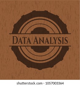 Data Analysis realistic wooden emblem