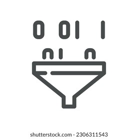 Data analysis related icon outline and linear vector.