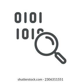 Datenanalyse-bezogene Symbolumrandung und lineare Vektorgrafik.