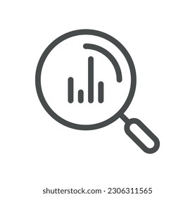 Data analysis related icon outline and linear vector.