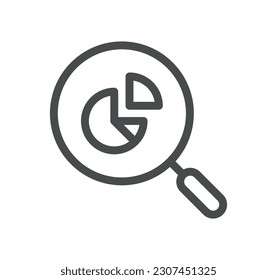 Data analysis related icon outline and linear vector.