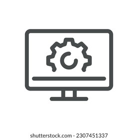 Esbozo de icono relacionado con el análisis de datos y vector lineal.