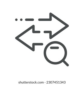 Data analysis related icon outline and linear vector.
