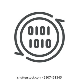 Data analysis related icon outline and linear vector.