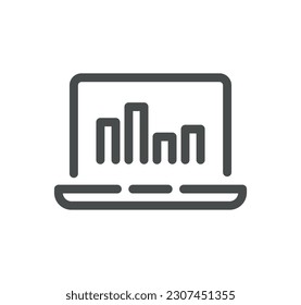 Datenanalyse-bezogene Symbolumrandung und lineare Vektorgrafik.