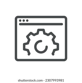 Data analysis related icon outline and linear vector.