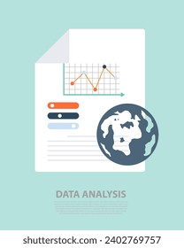 Data analysis, reports, documents and business financial investment concepts.
