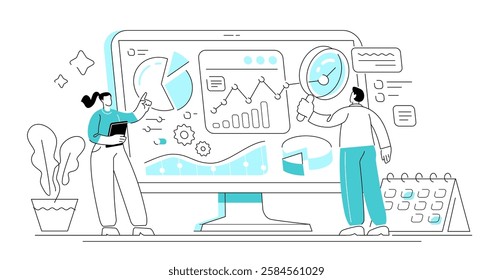 Data analysis research. Financial accounting, calculation of finance income and expenses. Business concept
