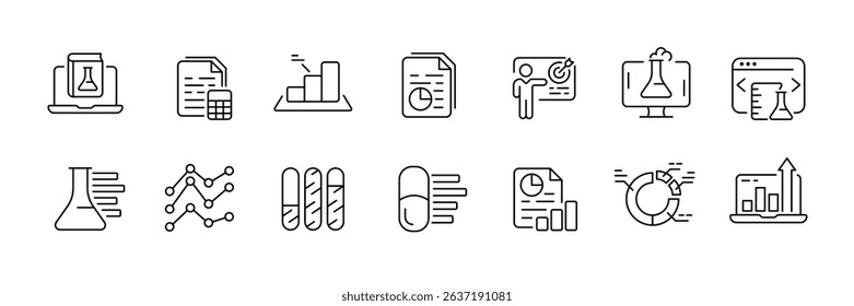 Data analysis and research icons for presentation design