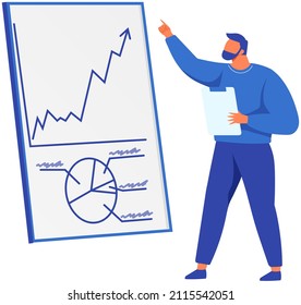 Data analysis research statistics concept. Strategy, business development. Results of statistical business research. Analyze growth of statistical indicators, income. Finance data and profit growth