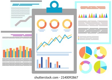 Data analysis research statistics concept. Strategy, business development. Results of statistical business research. Analyze growth of statistical indicators, income. Finance data and profit growth