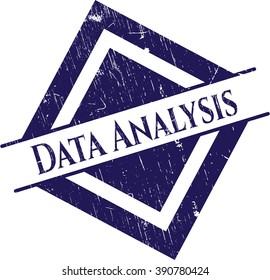 Data Analysis rubber seal with grunge texture