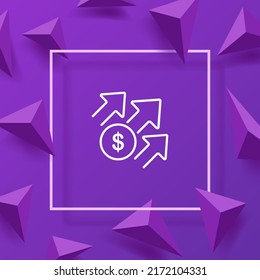 Data analysis set icon. Pie chart, arrow, money, stonks, dollar, income, expenses, analytics, percentage, salary, databases. Infographic concept. Vector line icon for Business and Advertising