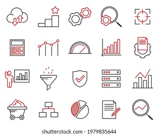 Data analysis set icon symbol template for graphic and web design collection logo vector illustration