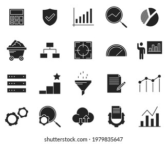 Data analysis set icon symbol template for graphic and web design collection logo vector illustration