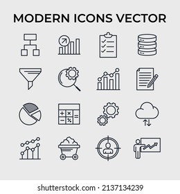 Data analysis set icon symbol template for graphic and web design collection logo vector illustration