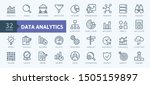 Data analysis, statistics, analytics  - minimal thin line web icon set. Outline icons collection. Simple vector illustration